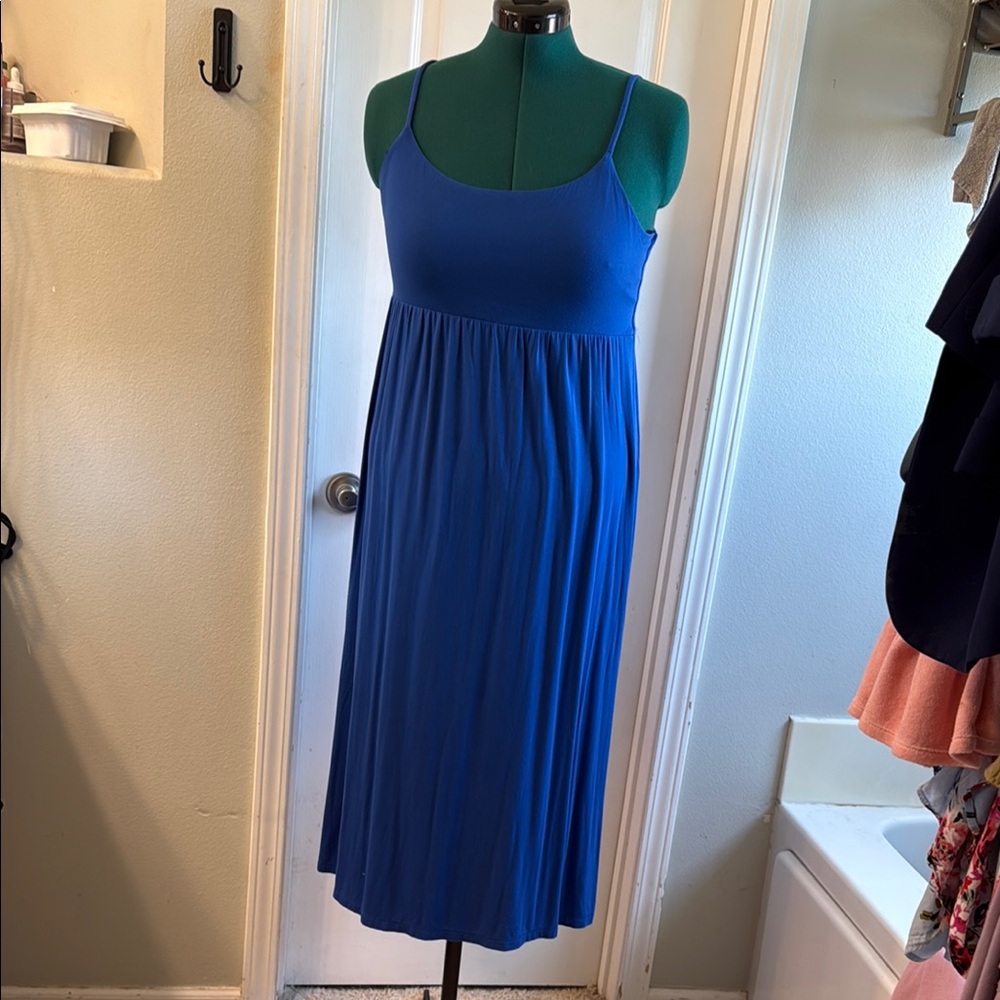 Old Navy Blue Spaghetti Strap Sundress Midi